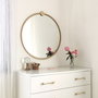 Hanah Home Espejo Redondo de Metal Dorado A708